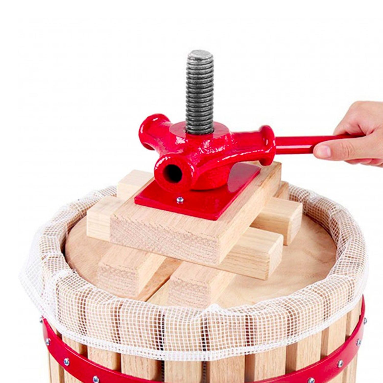 Obstpresse, Traubenpresse, Apfelpresse, Weinpresse - Holzkorb 18L