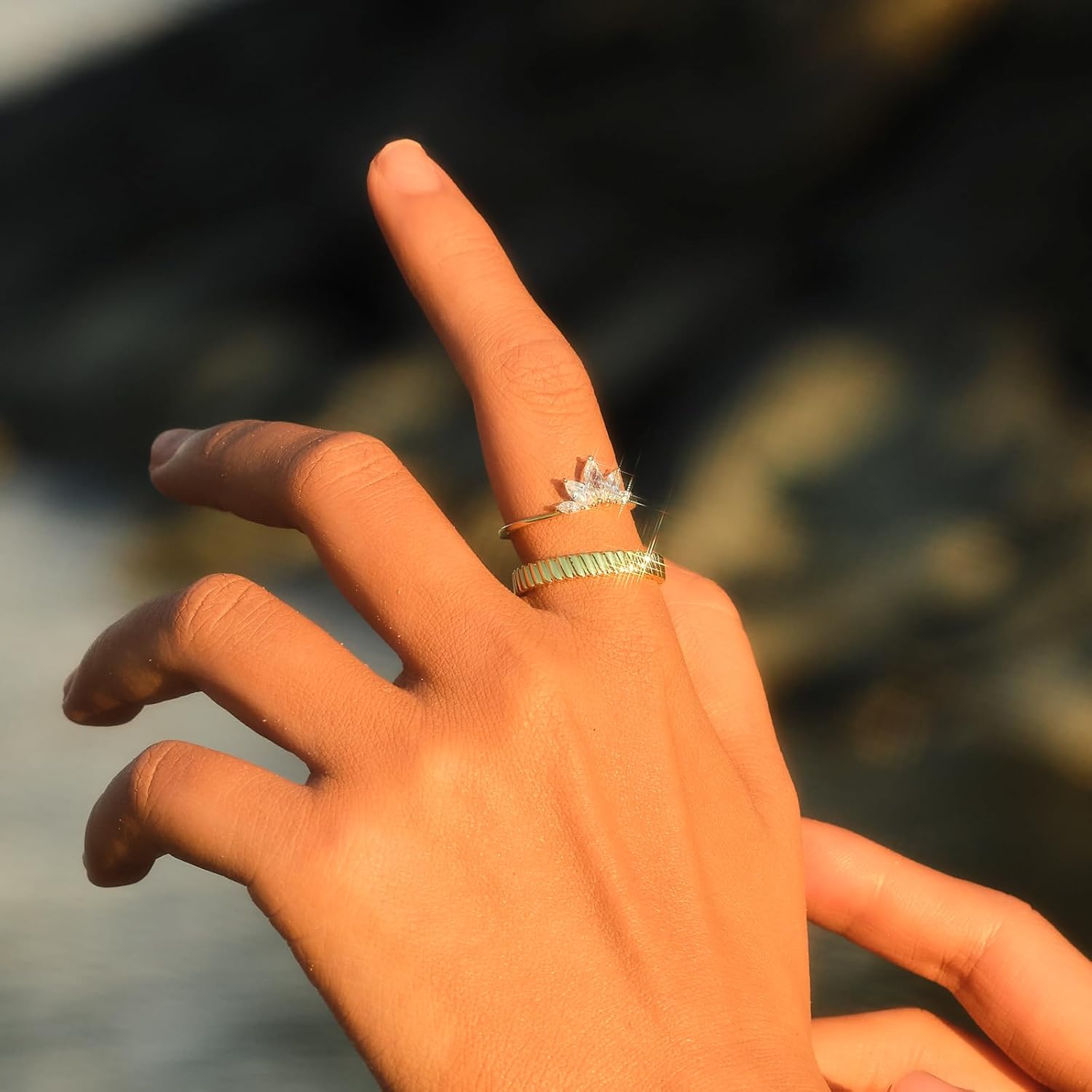 STORYJEWELLERY Marquise Ring, Stackable Rings for Women, Cocktail Rings for Women, Art Deco Statement Ring, Gifts for Her - Image 3