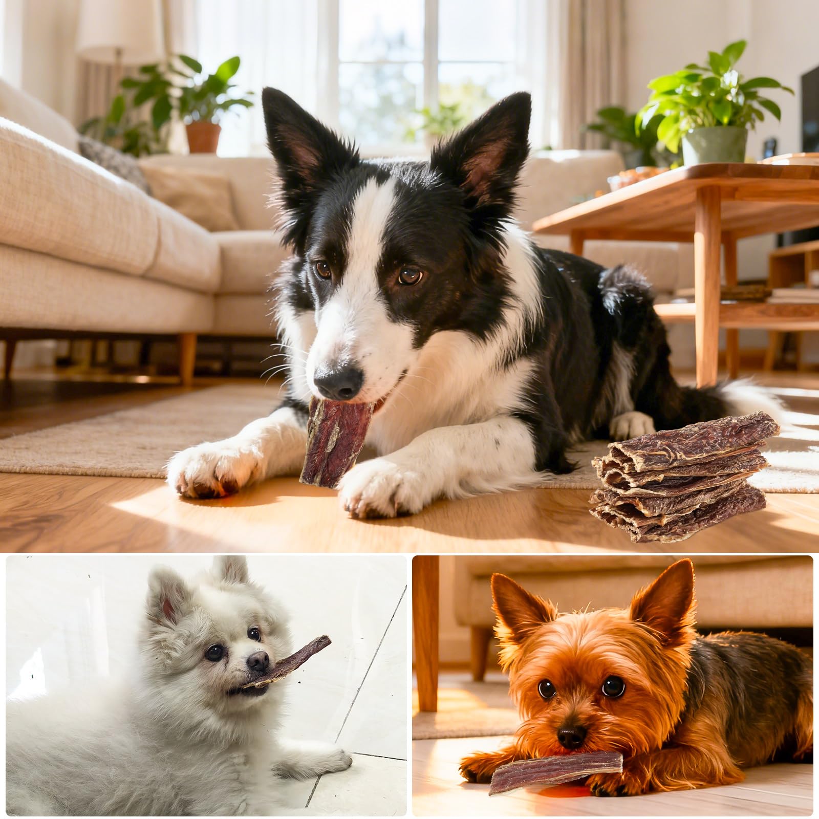Friandises pour Chiens à Base d'œsophage de bœuf, friandises à mâcher saines, entièrement Naturelles et à ingrédient Unique pour Chiens, Riches en protéines et Longue durée,80G (80 G)