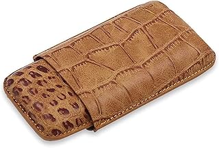 Cigar Humidor Cigar Case Leather Cigar Travel Case Hold 3 Tube Travel Cedar Wood Lined 3Fingers Holder Cabinet with Cigar ble for The Office Classic Portable Cigar humidifier,Cigar Box