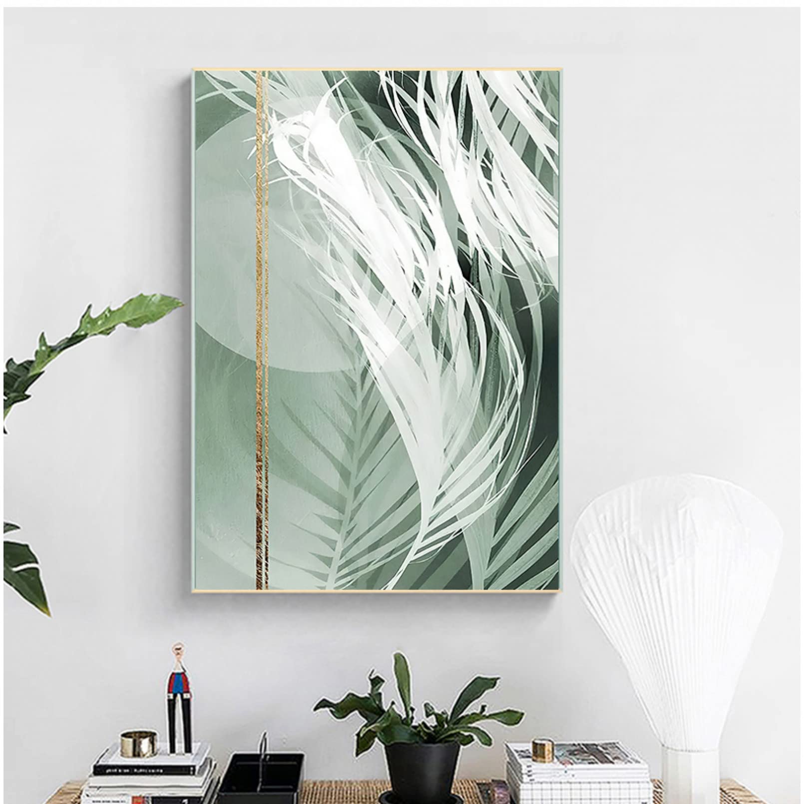 Lienzos para pintar de hojas nórdicas decorativas para pared de salón