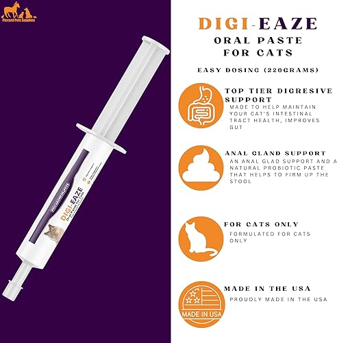 Miniatura 2 de PICCARDMEDS4PETS Digi-Eaze - Pasta probiótica de fácil dosificación, jeringa para malestar estomacal, diarrea de viaje, salud digestiva para gatos,