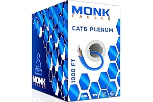 MONK CABLES | CAT6 Plenum Cable 1000ft: Premium Choice for Network Connectivity