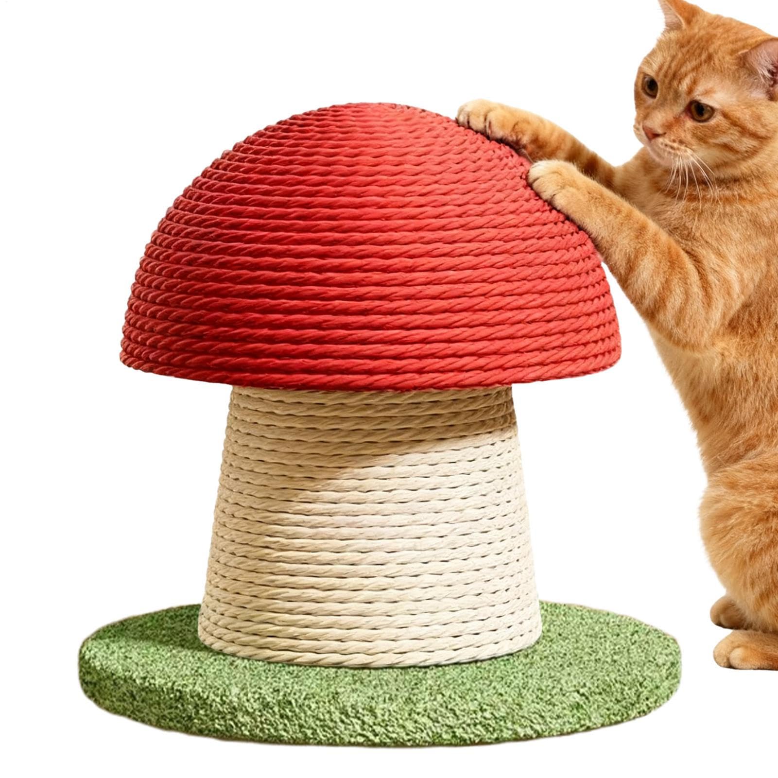 Mushroom Cat Scratching Post | Cute Cats Scratcher Sisal | Vertical Kitten Climbing Frame | Cat Scratching Board with Sisal Rope and Sturdy Base | for Kitten Exercise Physical Exercise Boredom Relief