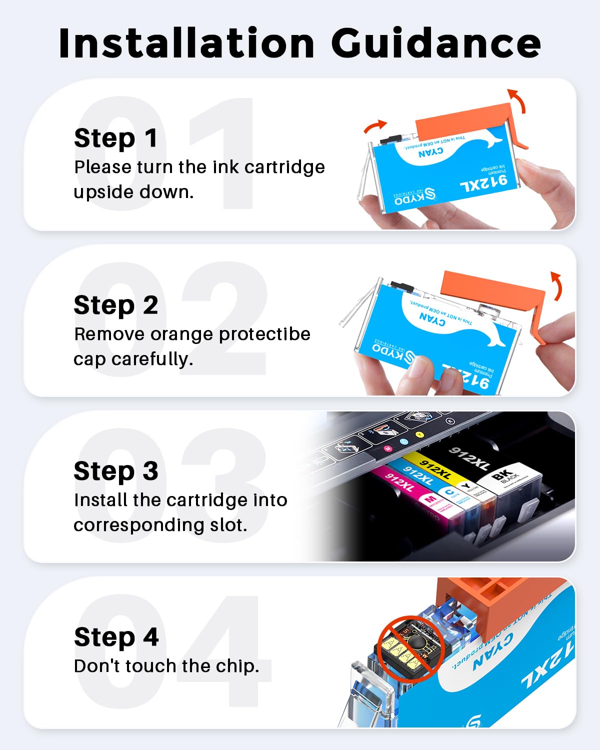 LCL 912 XL Noir Cartouche D'encre Compatible Pour HP 912 912XL Compatible Avec HP OfficeJet 8010 8012 8014 8015 8017, OfficeJet Pro 8020 8021 8022 8023 8024 8025 8030 (2-Pack