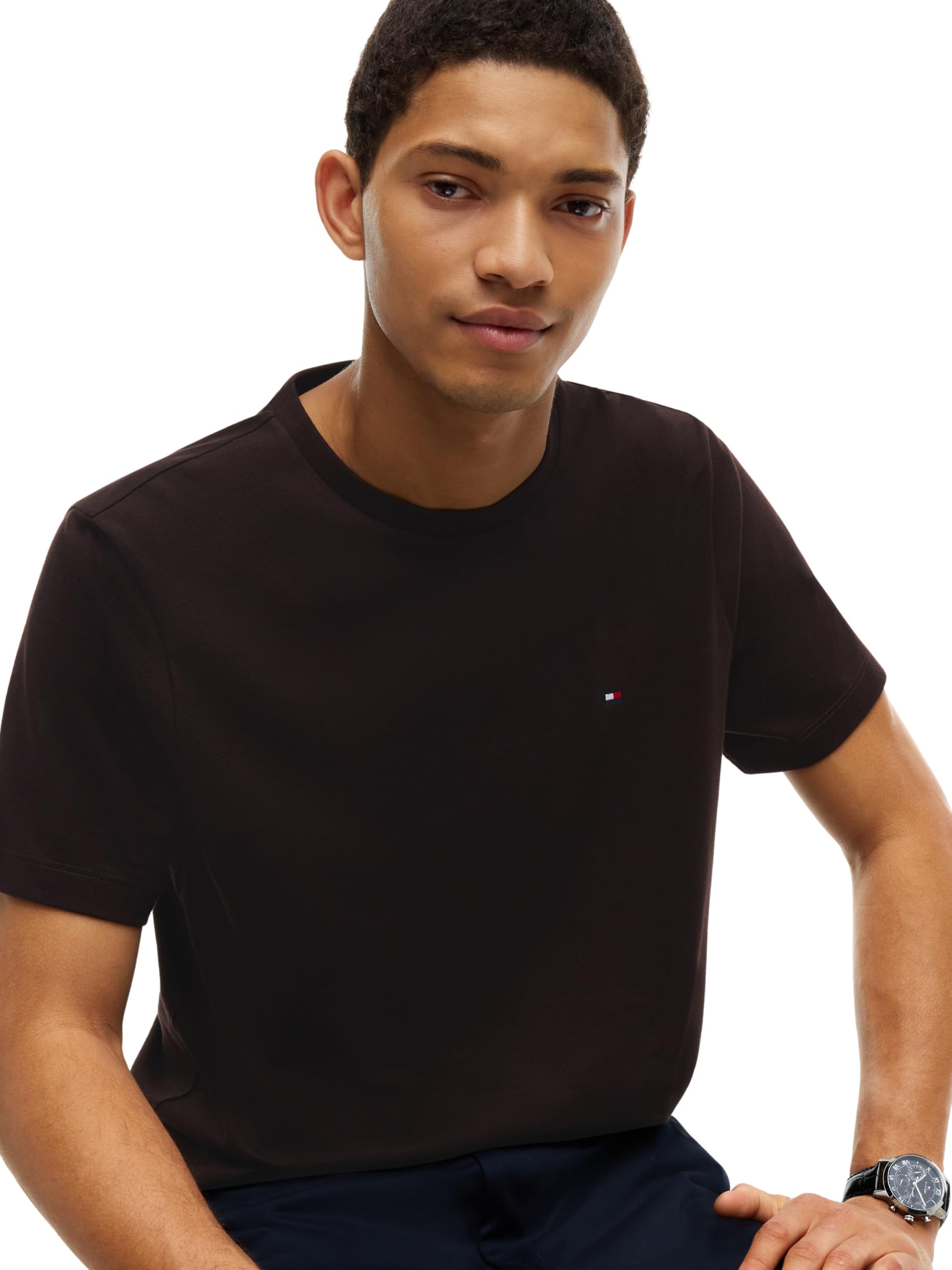 Tommy Hilfiger Camiseta de Manga Corta Hombre Seasonal Solid tee con Cuello Redondo