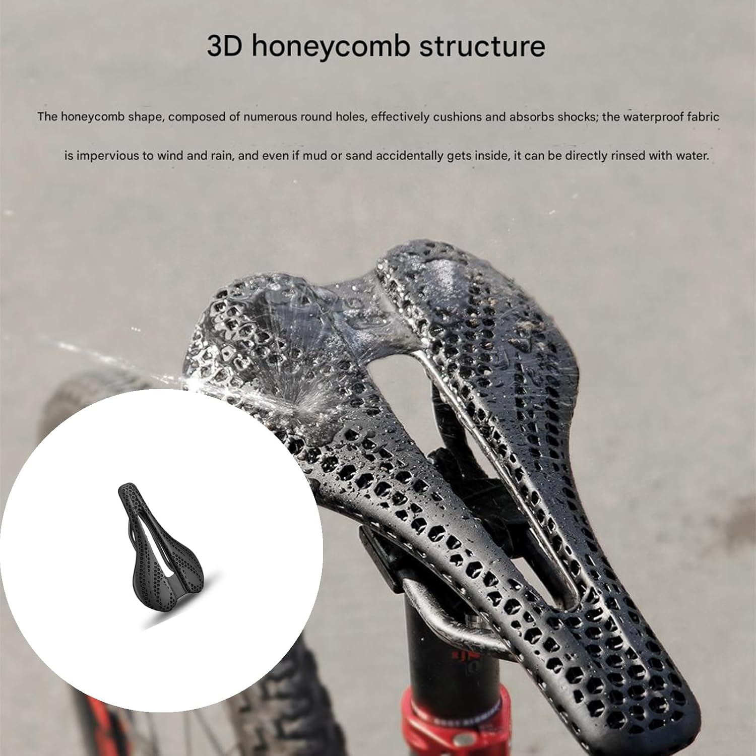 Universals Waterproofs Bike Seat Cushion High-Elastic Comfort for Mountain Cycling Commuting Fitness Antislip Bike Seat with Shocked Absorption