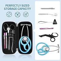 Vista 9 de Funda para estetoscopio Littmann Classic III, Lightweight II S.E de 3M, Acoustica Deluxe de MDF, Cardiology IV, espacio para tijeras médicas