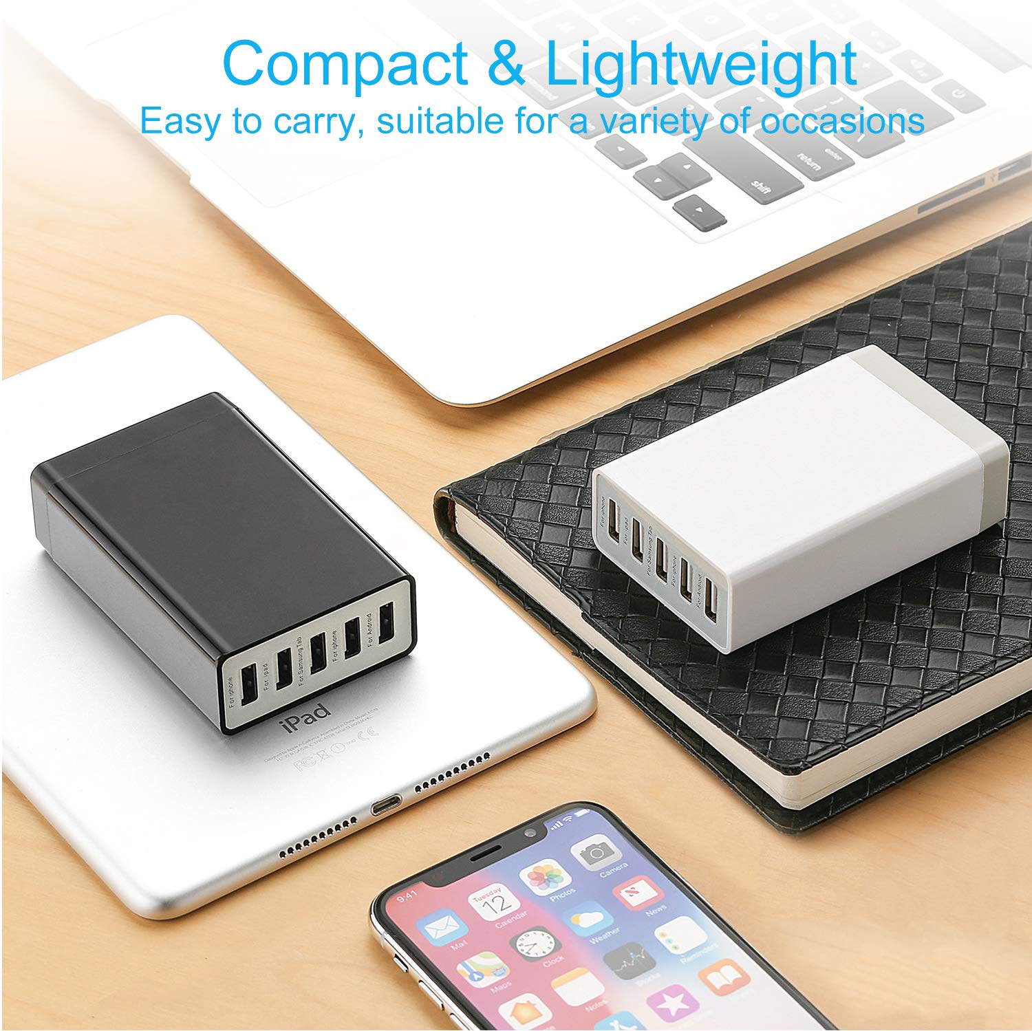 スマホアクセサリー Smart USB Charger 40W 8A 8 Multi-Port Amazon.com: Multiple USB Charger, 40W 8-Port Desktop