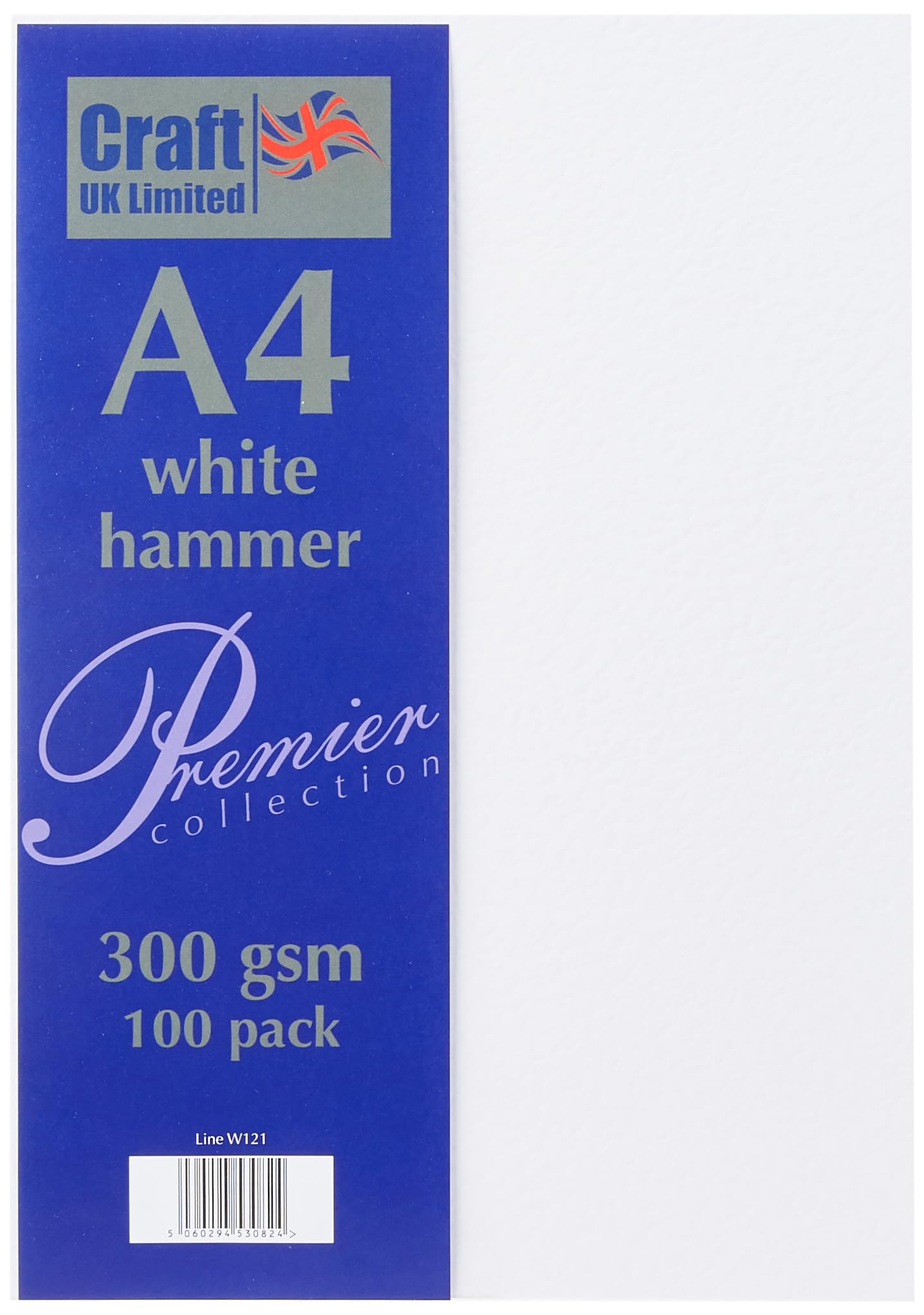 Craft UK LimitedW121 A4 Hammered Card, White, Pack of 100 Sheets
