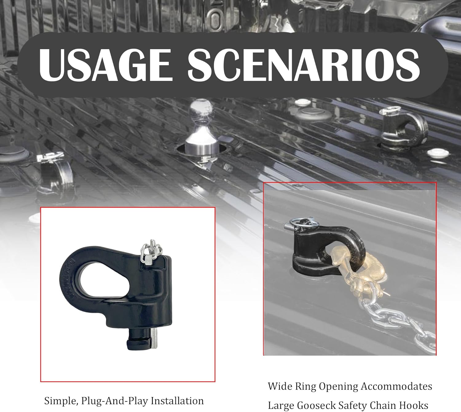 60692 Puck System Gooseneck Hitch Ball Kit Compatible with Ford F250 F350 F450 2013-2024, Compatible with Chevrolet Silverado GMC Sierra Nissan Titan XD 2016-2024 (30000 Lbs GTW/7500 Lbs VTW)