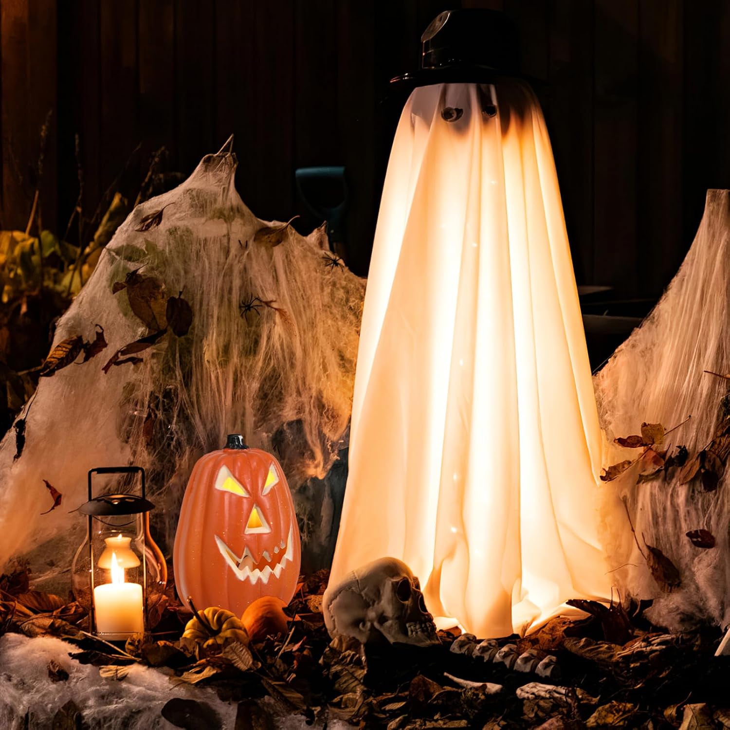 Cabilock Halloween Pumpkin Lamp LED Glowing Pumpkin Lights 3pcs Halloween Jack-O-Lantern Decorative Lamp Garden Lightweight for Indoor Outdoor Party