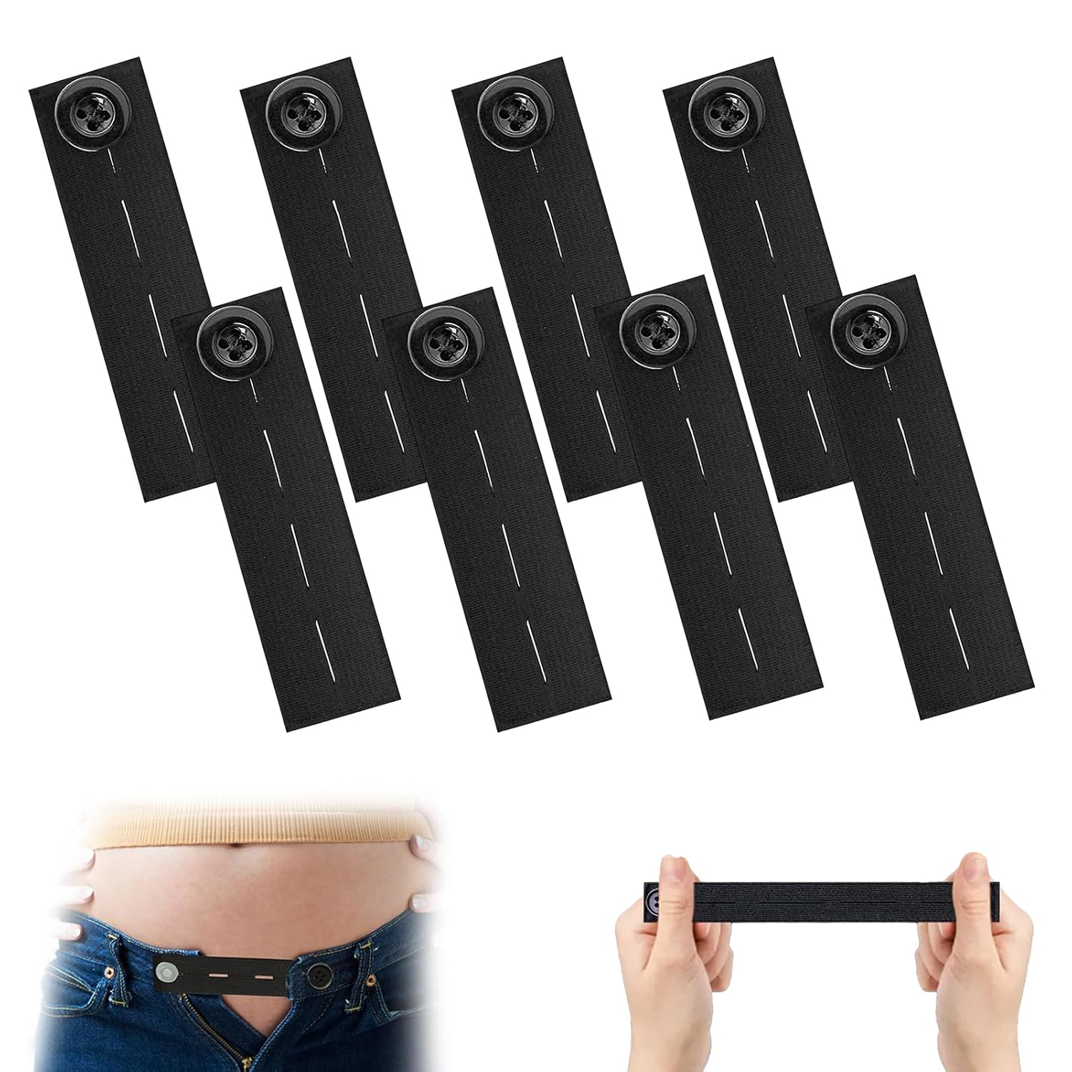 Lot De 6 Métal Boutons Pour Jeans, épingles à Boutons Réglables, Resserrez La Taille Du Pantalon