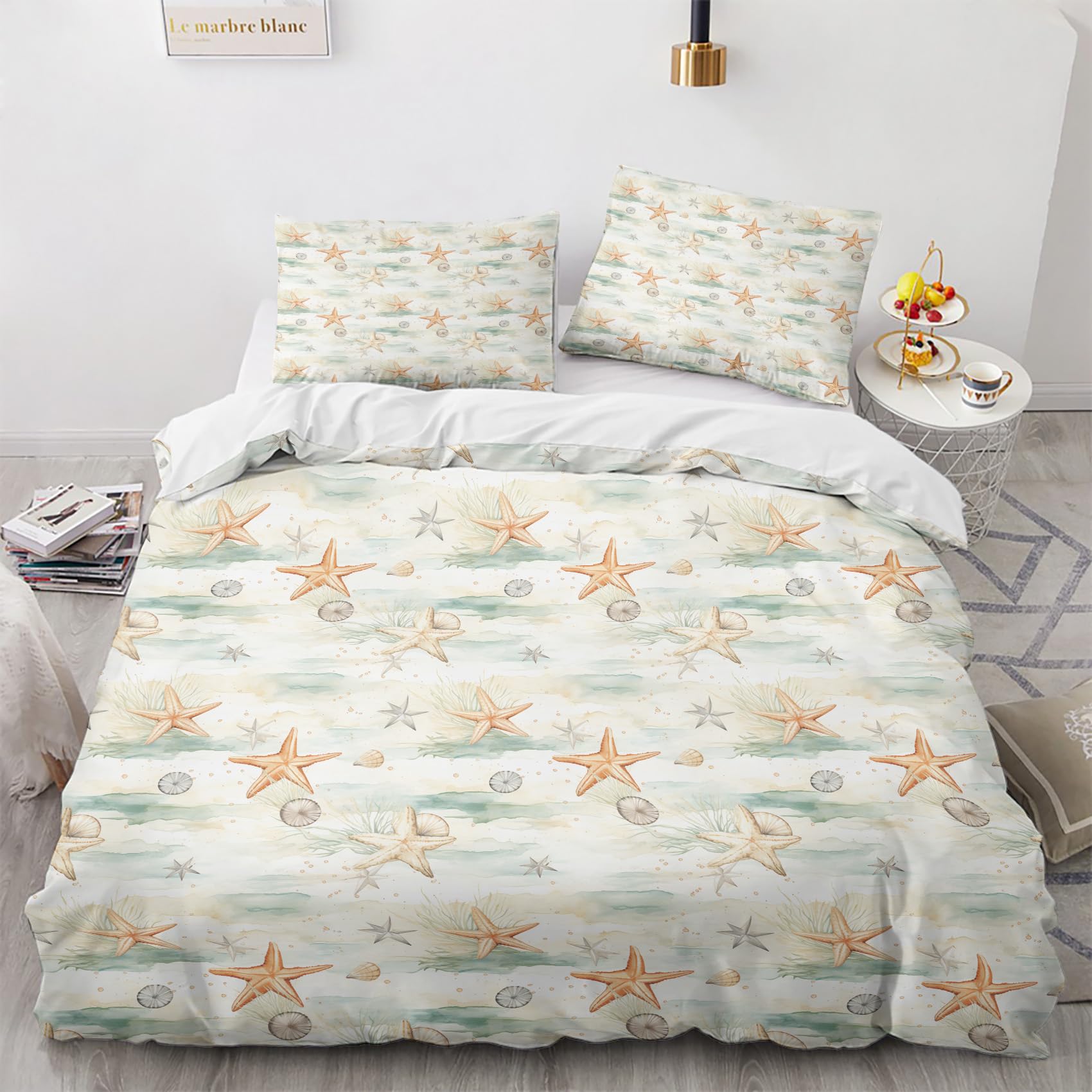Housse de couette 200x200 imprimé marin pour une ambiance de vacances en bord de mer