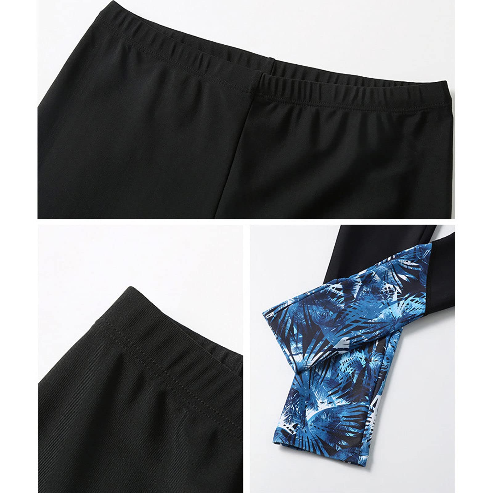 Herren Neoprenanzug, UV-Schutz 3 Teiliges Set Langarm Surfanzug, Langarm Sommer Athletischer Elastischer Tauchanzug, Split Badeanzug für Surf Schnorchel Kajak-2XL(70-80kg)-Herren