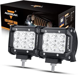 Auxbeam LED Light Bar 4 inch LED Pods 18W Driving Light 2Pcs 3W Spot Beam for Jeep, ATV, Truck, Boat - coolthings.us