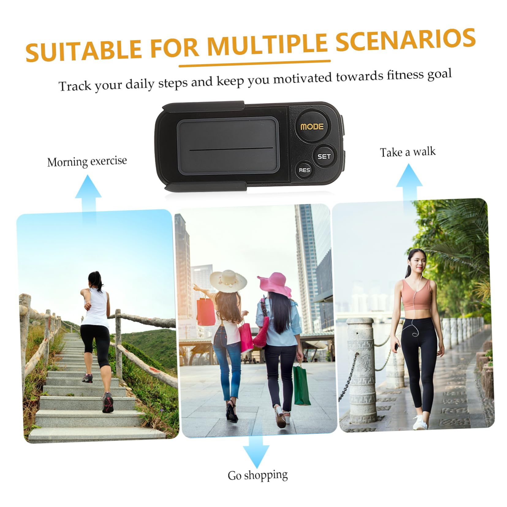 Toddmomy Multi Functional Pedometer for Running Walking and Exercise Accurate Step Counter with Display Durable Material Easy Setup for Fitness Tracking