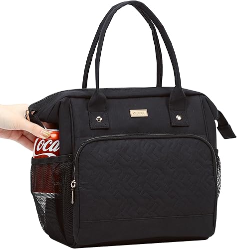 Miniatura 3 de NISHEL Lonchera para mujer con correa de hombro ajustable, bolsa térmica portátil y reutilizable, compartimento térmico aislado a prueba de fugas,