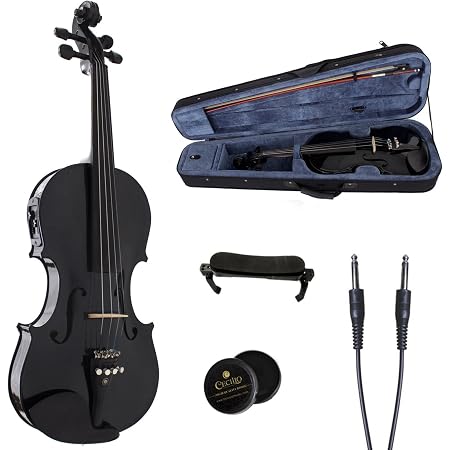 Amazon.com: Violín acústico/eléctrico de ébano Cecilio CVNAE, 4/4 (tamaño  completo), Metallic Black : Instrumentos Musicales