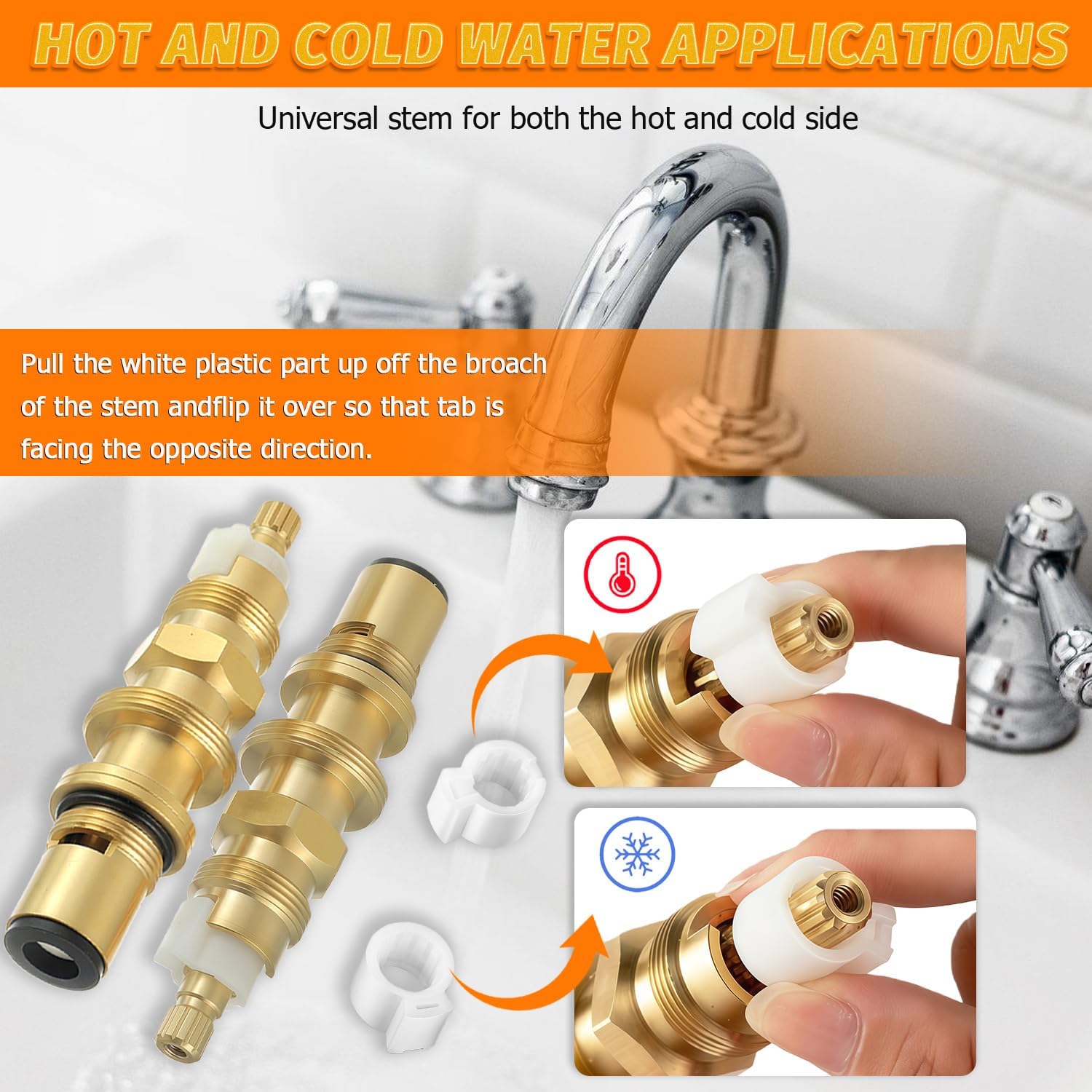 910-030 Ceramic Disc Cartridge Compatible with Price Pfister Shower Valve, Shower and Faucet Stem Replacement Parts, Faucet Cartridge Brass Construction (Pack of 2）