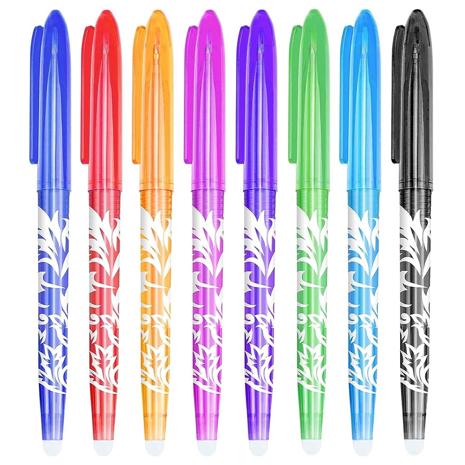 Lechisenop 8 Pcs Erasable Pens Black Friction Pen 0.7mm Gel Pen for Writing Erasable Gel Ink Eraser Pens with Rubber on the End for Adults School Work Paperwork Stationary (8 Colors) — image 1
