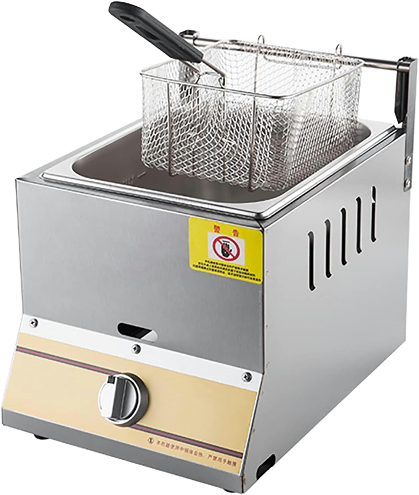Cesta De Freidora De Grasa Comercial 10L20L Freidora De Gas De Encimera Comercial con Cesta Y Tapa, Freidora De Gas, Freidora De Chips De Pollo para Papas Fritas Restaurante Cocina Casera