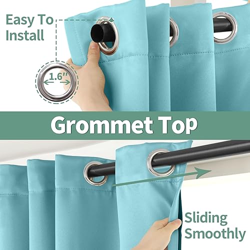 Miniatura 5 de Cortinas opacas de 84 pulgadas de largo, juego de 2 paneles para sala de estar, aislamiento térmico, 100% bloqueo de luz, cortinas de ventana