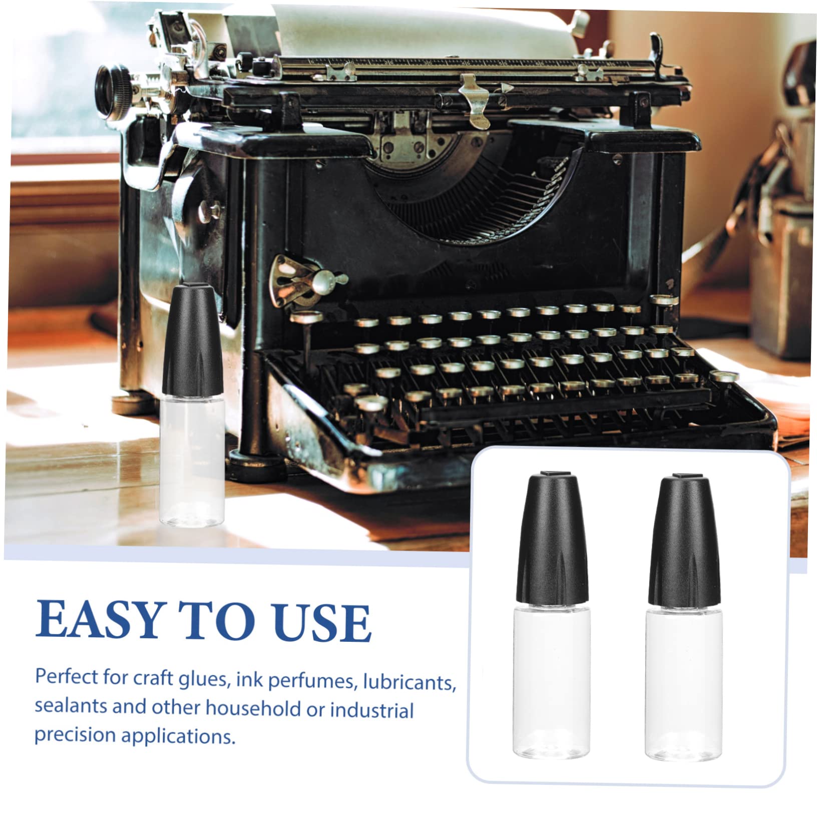 SHINEOFI 24 Piezas embotellado por inyección de aguja larga contenedor de pigmento contenedor de pegamento liquido botella exprimible con punta de aguja botella de 10ml relleno envase flujo