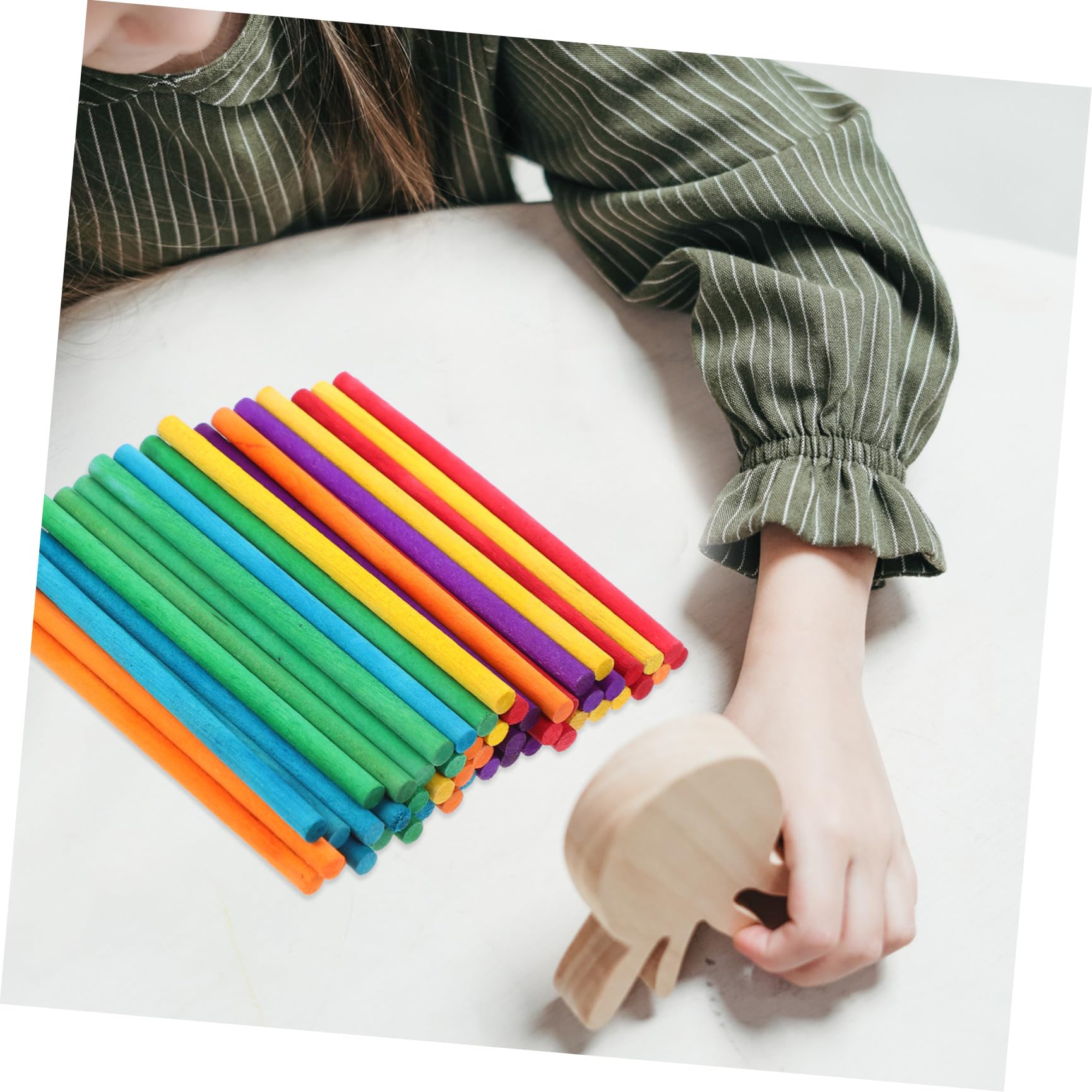 VILLCASE Palitos de Madera para Manualidades 500 Piezas 15 Cm Colorido Niños Herramientas DIY Artesanía Verano Helados Caseros