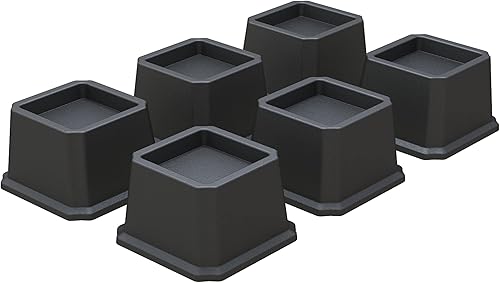 Miniatura 8 de Juego de 9 elevadores de cama de 1 pulgada, elevadores de cama resistentes que elevan hasta 2,000 libras, elevadores de muebles para marco de cama y