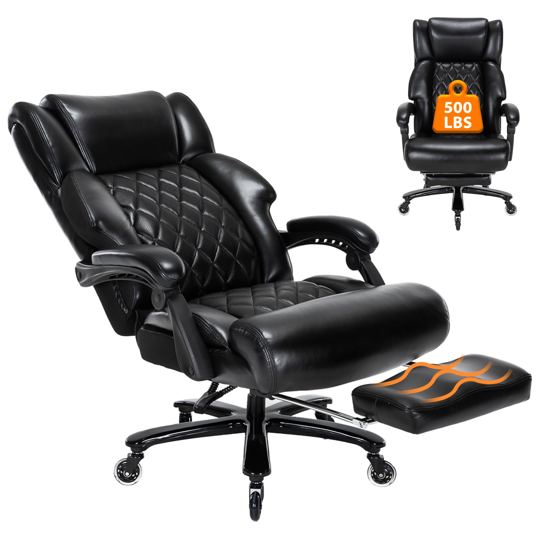 Amazon.com: 500 LBS Big and Tall Office Chair with Foot Rest High