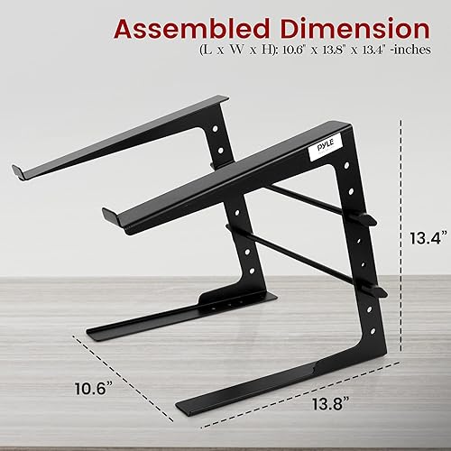 Miniatura 4 de Pyle PLPTS25X2 - Soporte universal de escritorio portátil para laptop, de 6.3 a 10.9 pulgadas, ajustable, estación de trabajo, elevador con