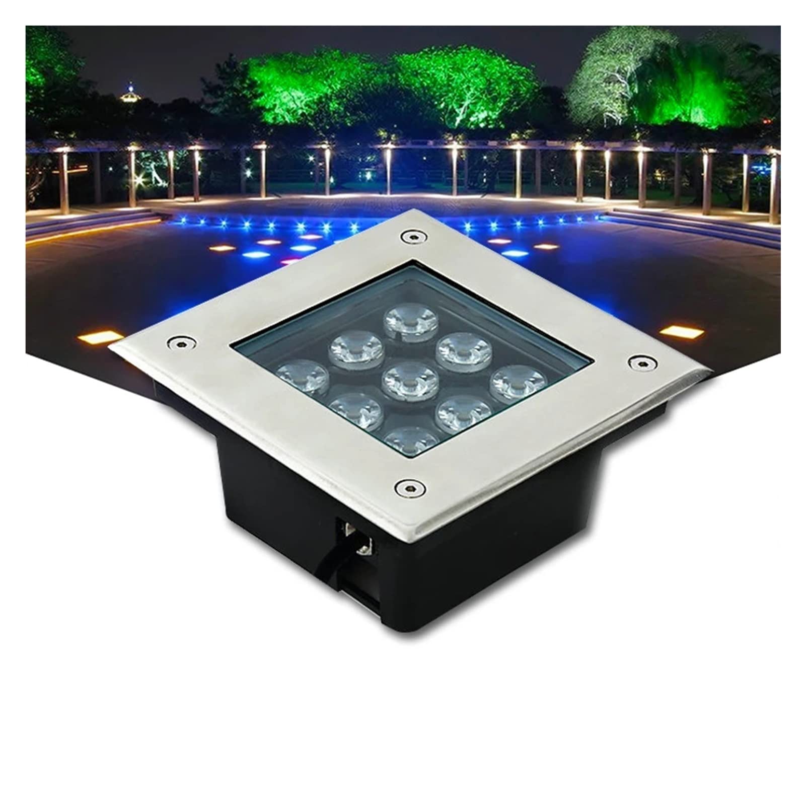 Spot de jardin étanche IP67 carré pour éliminer les zones d'ombre