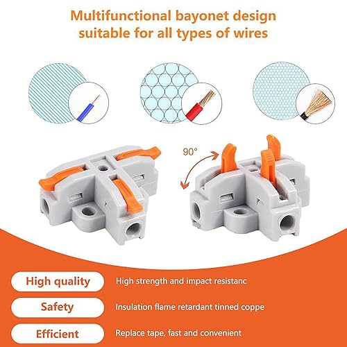 Miniatura 9 de DIANN Conectores de cable de palanca, empalmes en línea de 3 circuitos, conector de cable eléctrico SPL-3, tuercas de palanca, conectores de alambre