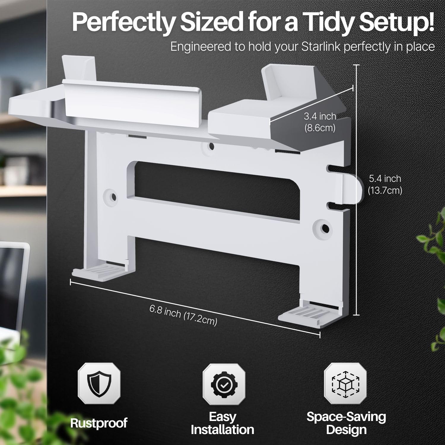TNP for Starlink Gen 3 Router Mount - Wall Bracket Mounting Kit for Starlink V3 Mesh WiFi Router & Power Supply - 2 in 1 Space Saving Wall Mount Internet Modem Holder for Home & Office Use