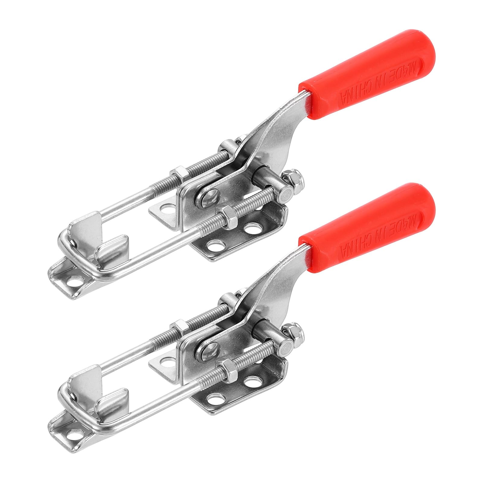 sourcing map 2pcs 431 Toggle Latch Clamp M6 x 50mm 772lbs Holding Capacity Adjustable Quick Release Pull Latches 304 Stainless Steel Hasp Clamps for Smoker Lid Jig Tool Boxes Case Door