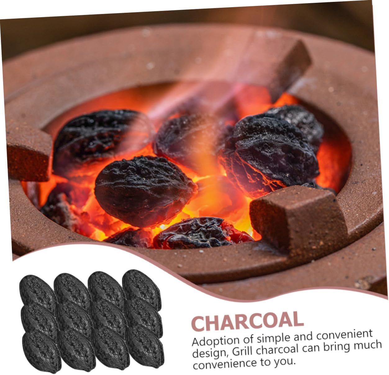 Portable Nut-Shaped Charcoal for Outdoor Stove and BBQ Grilling Natural Olive Charcoal for Camping Boiling Water Survival and Outdoor Cooking Tool Bag