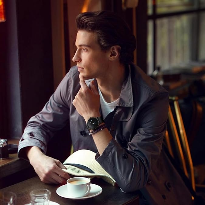 LIGE Wrist Watches for Men Waterproof Dress Vintage Work Casual Stainless Steel 3ATM Water Resistant Japanese Quartz Movement Date Display Business Retro Minimalist Thin Mens Analog Watch