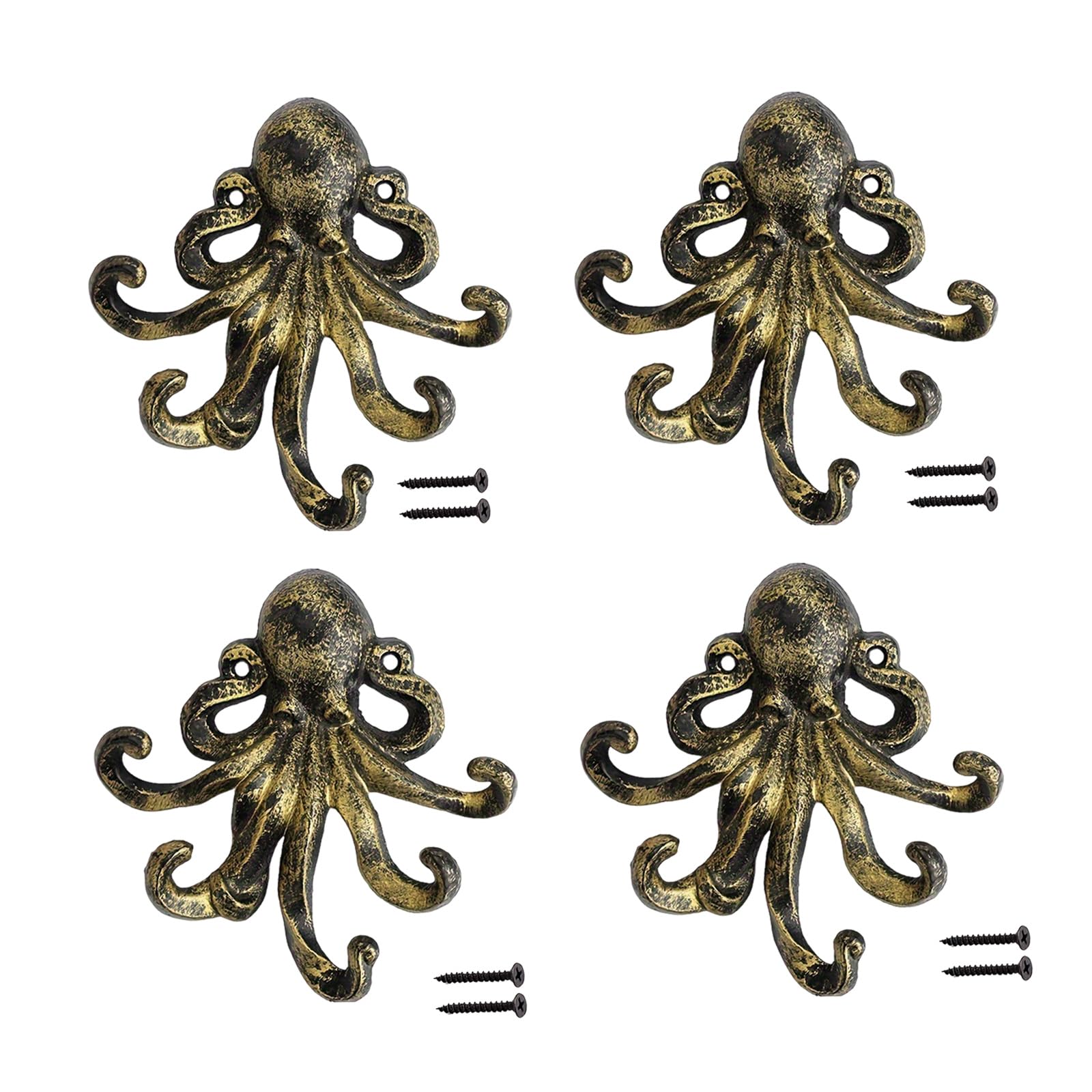 Limtula B Artistic Cast Iron Octopuses Hook With Multiple Hangings Points Artistic House Accessory Great For Home Or Party Decor Small Tool Organizer