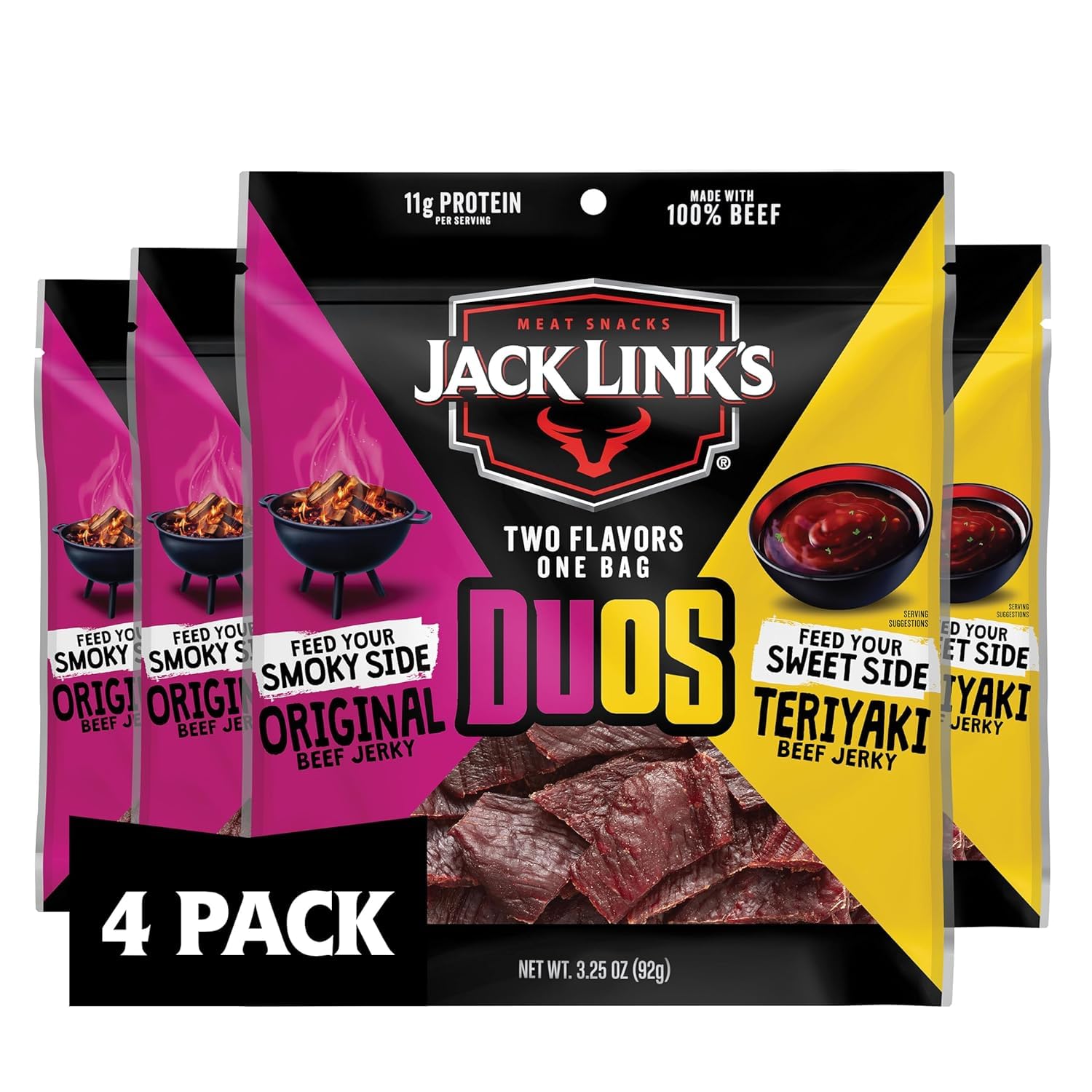 Amazon.com: Jack Link's DUOs Original and Teriyaki Beef Jerky