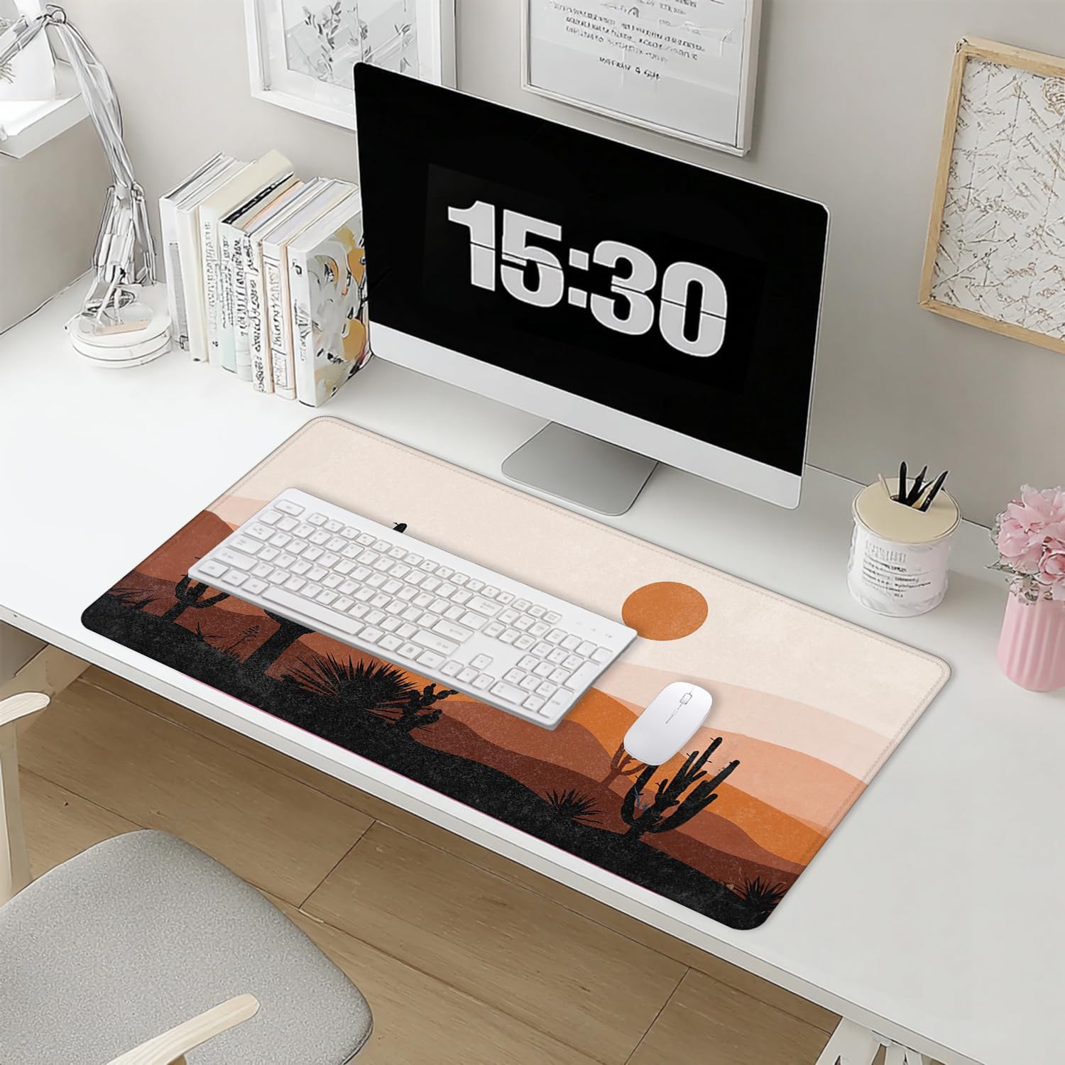 Desert Boho Large Mouse Pad 31.5x15.7inch, Boho Sunshine Sunrise Sunset Large Extended Computer Desk Mat Mousepad for Keyboard and Mouse, Minimalist Desk Accessory image 5