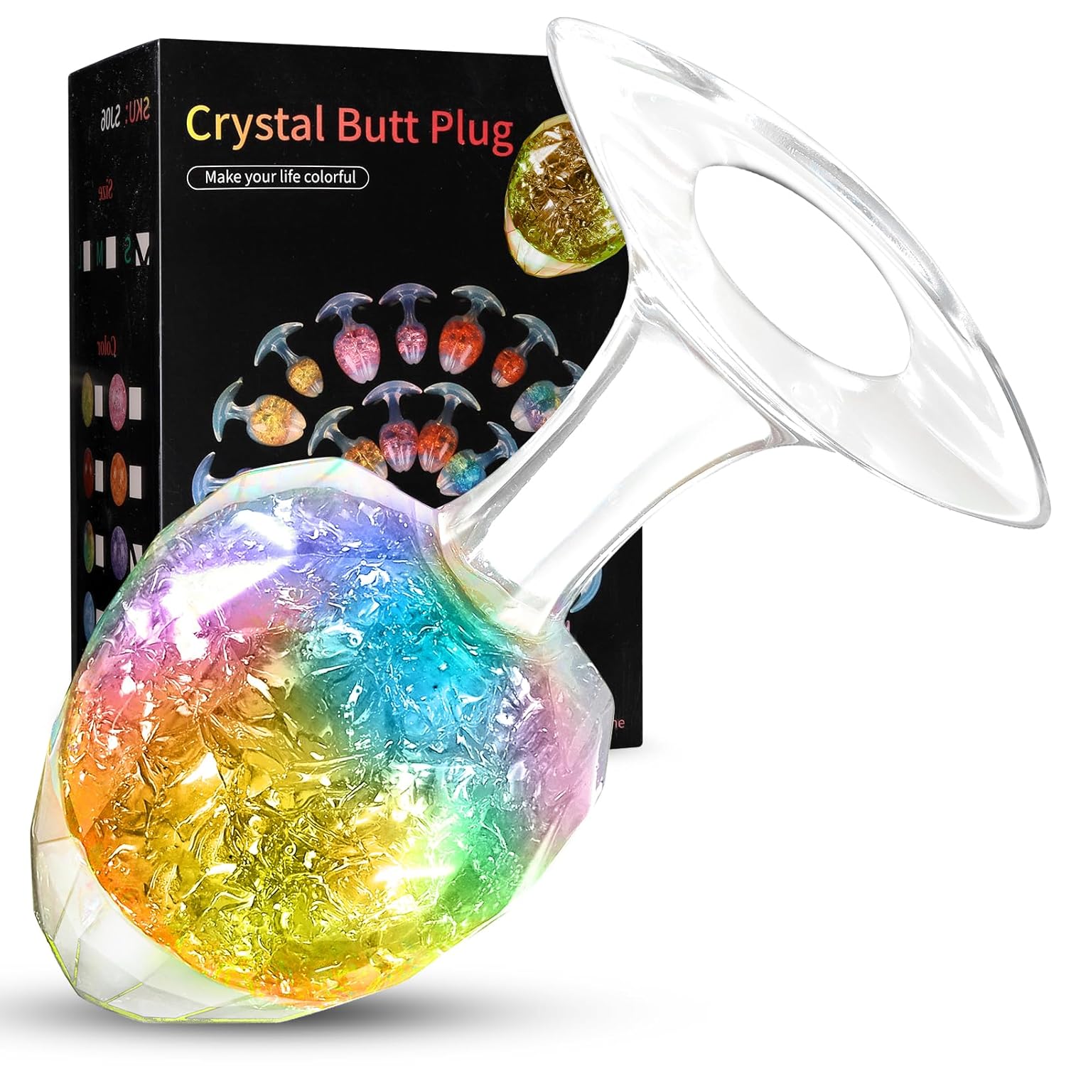 Large Liquid Silicone Anal Plug with Luxury Crystal Ball Prostate G-Spot Stimulation Ideal for Men Women Couples and