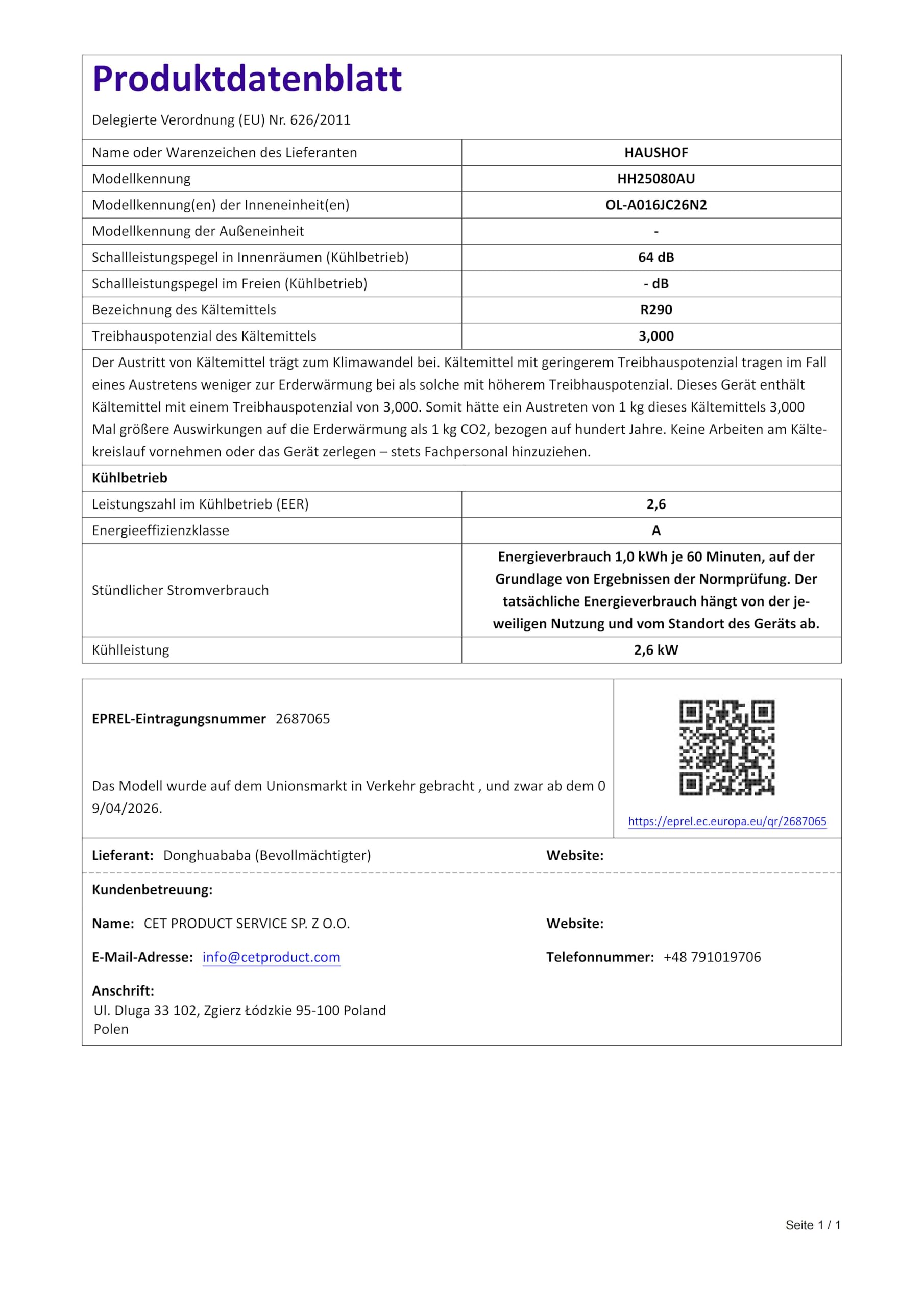 HAUSHOF Mobile Klimaanlage 9000 BTU, 4-in-1 Klimagerät mit Abluftschlauch & Isolierhülle, Kühlen/Entfeuchten/Ventilieren/Nachtmodus, 330 m³/h, mit Fensterdichtungsset, für Räume bis 30 m²