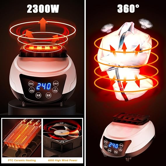 Portable Clothes Dryer 2300W Electric Laundry Drying with Knob Control and 180min for Light Clothes Underwear and More