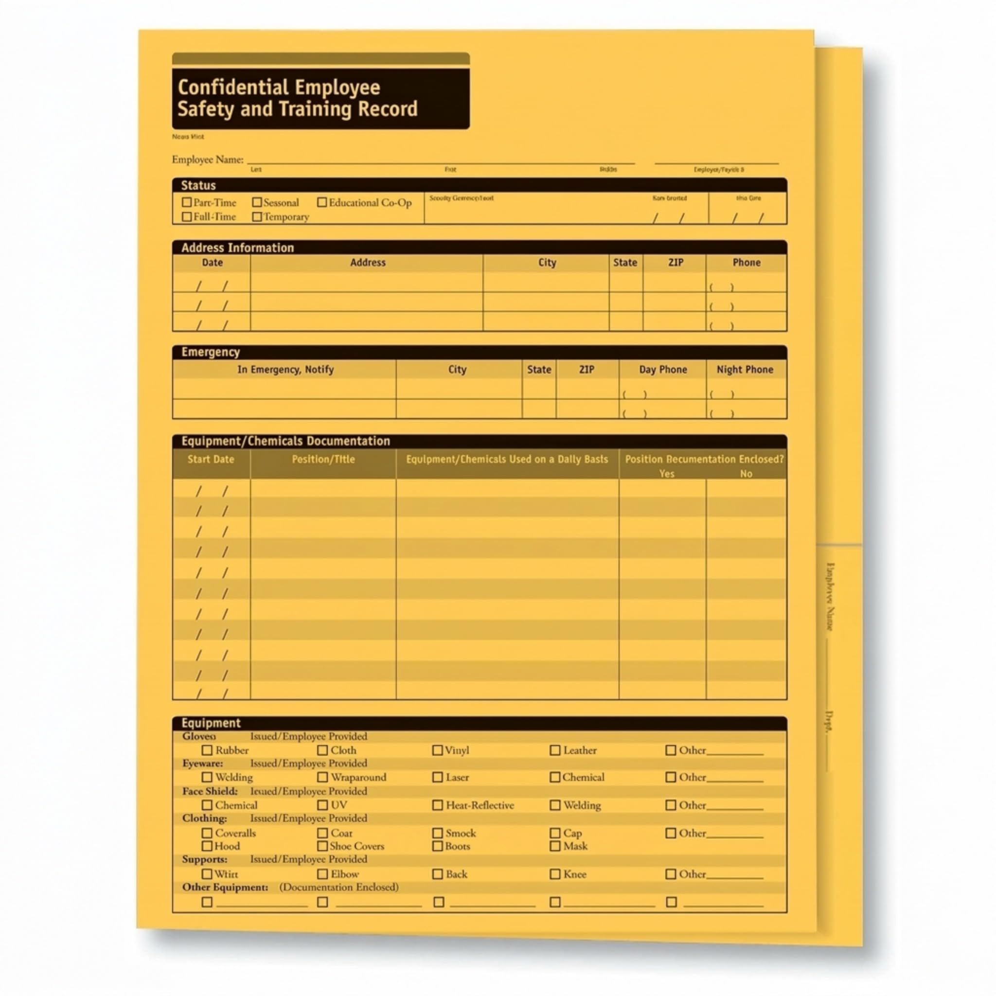 ComplyRight Confidential Employee Safety and Training Record Folder