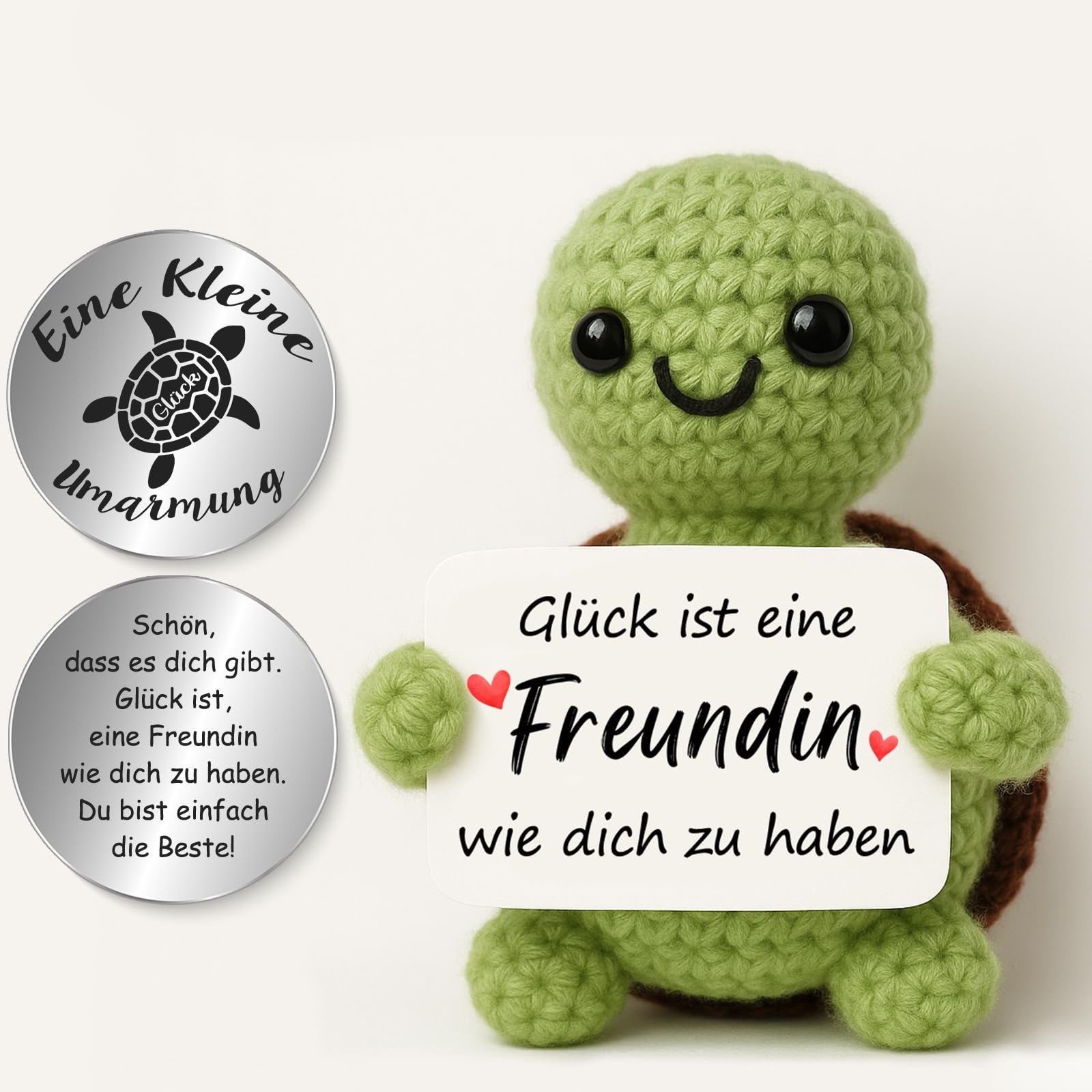 Tixlux Pocket Hug Fröhlicher Pinguin, Kreative Strickwolle Pinguin Dekofigur und Kleine Umarmung Glücksbringer, MutmacherGeschenk, Gute Besserung Geschenk, Weihnachten