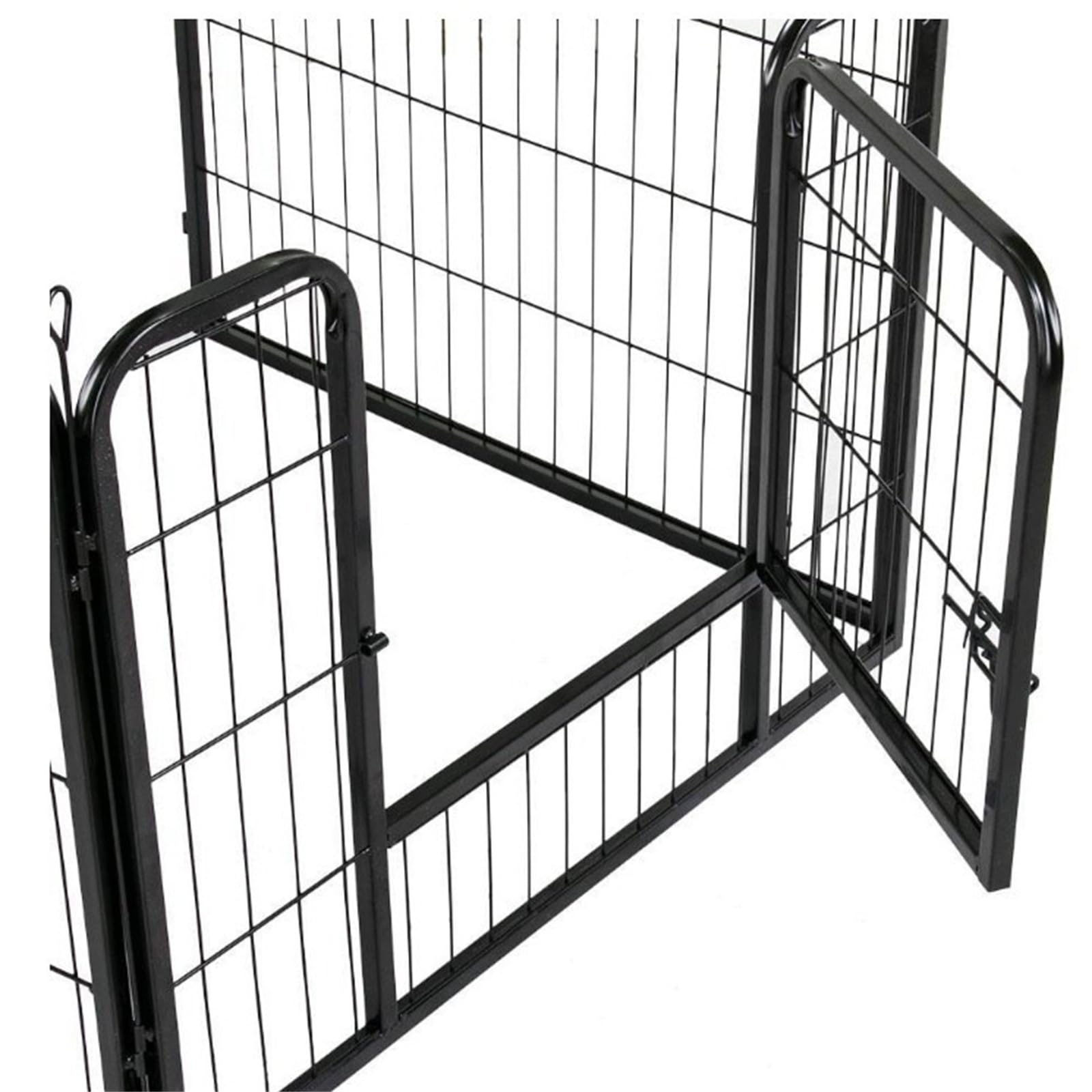 Homewell - Valla plegable para mascotas (8 unidades, 80 x 60 cm, valla de metal para mascotas, valla de juego para mascotas y uso en interiores y exteriores