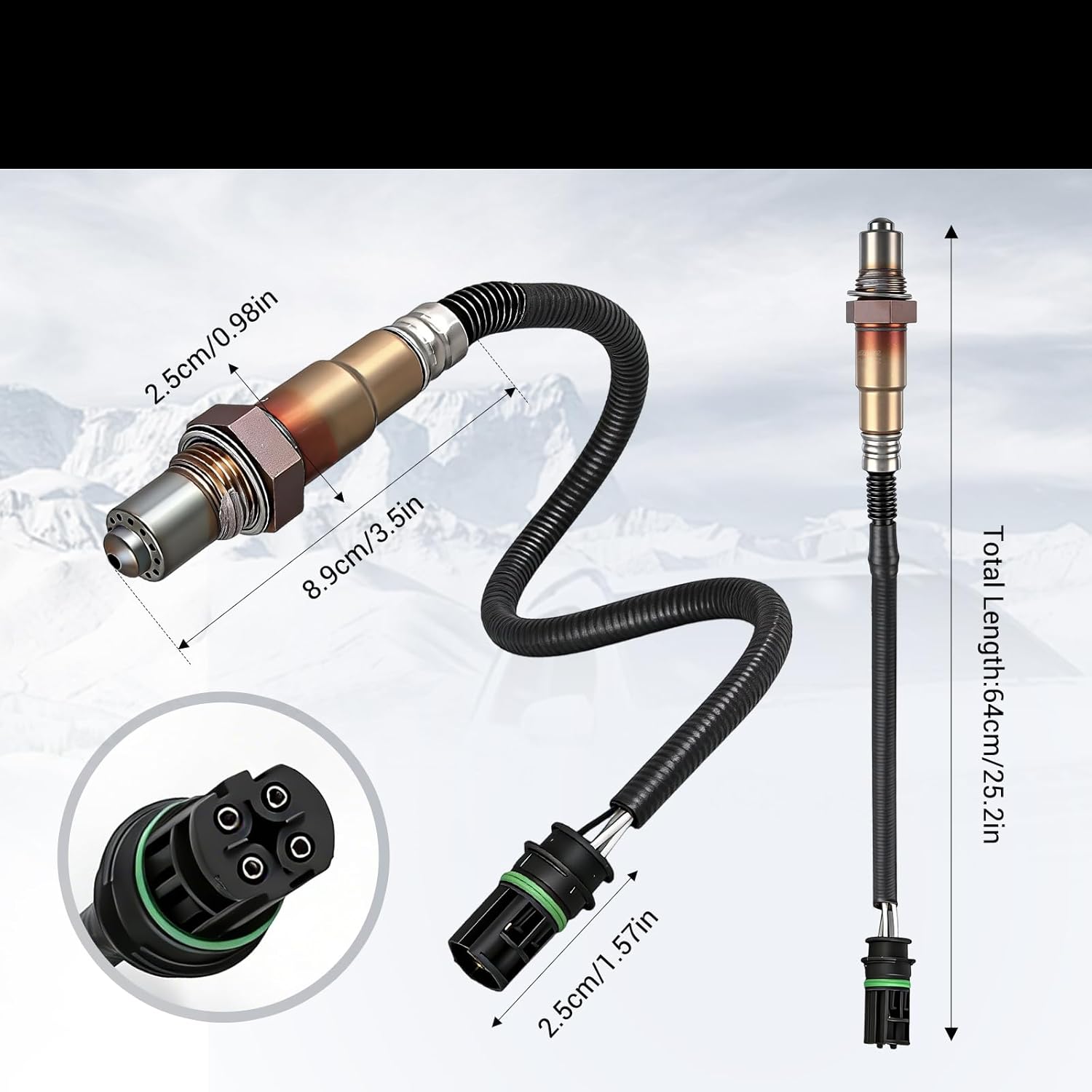 O2 Oxygen Sensor Compatible with BMW 550i 650i 2006-2010, 750i 750Li 2006-2008, X6 2014, Downstream Left and Right, 2-PC Set, Downstream Left and Right, Replace# 0015407117, 11787544654