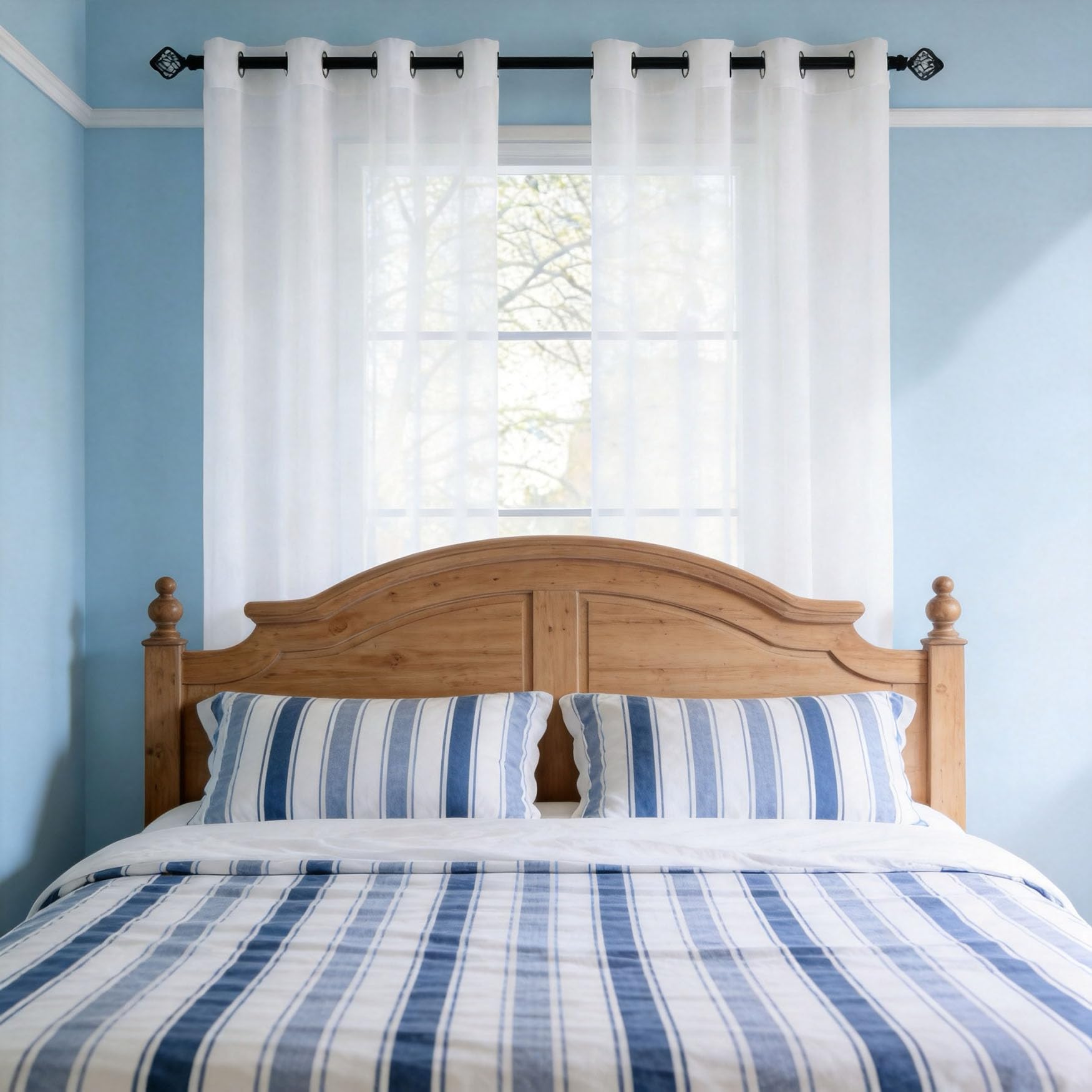 Voile Vorhänge 240 x 215 cm Halbtransparent, Lichtdurchlässig, Luftig Und Langlebig Vorhänge Halbtransparent Modern Pflegeleicht für Schlafzimmer Arbeitszimmer, Weiß