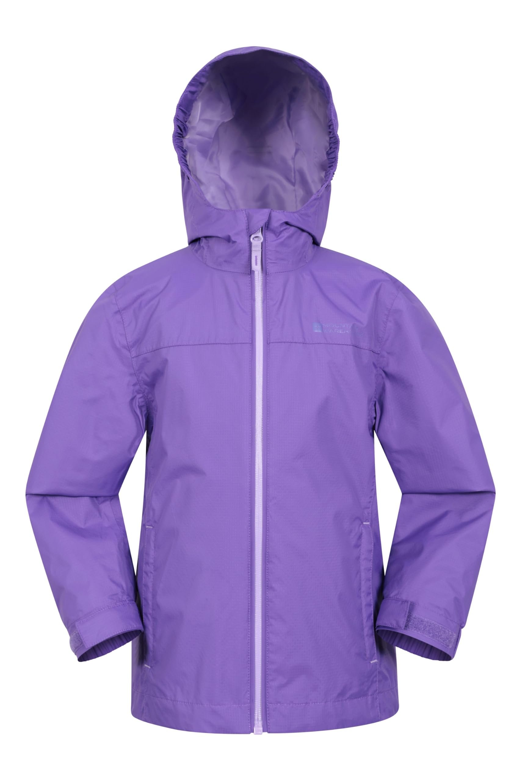Mountain Warehouse Girls Dusky Purple (Plain) Torrent Kids Waterproof Rain Jacket - Taped Seams Raincoat, Lightweight, Breathable, & Boys - Spring Summer, Wet Weather Kids Size 3-4 Years